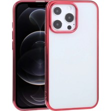 Nurton iPhone 13 Pro Max 6.7inç  Lazer Kaplama Renkli Kenar Şeffaf KILIF-(5775)
