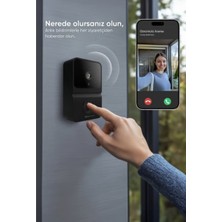 Nurton Şarjlı Akıllı Kapı Zili 800 Mah Bataryalı Mobil Bildirimli