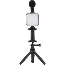 Nurton Telefon Tutucu Mini Mikrofonlu Tripod Vlog Çekim Video