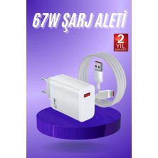 Nurton Beyaz Ultra Plus Hızlı Şarj Seti Şarj Adaptörü ve Kablosu 67W