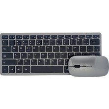 Nurton Bluetooth ve 2.4g Destekli Kablosuz Klavye Mouse Seti Şarj Edilebilir