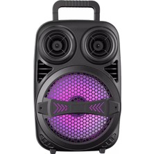 Nurton Taşınabilir Bluetooth Speaker Mikrofonlu Karaoke Hoparlör Rgb Işıklı 6.5 Inç Güçlü Ses