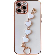 Nurton Ally iPhone 11 Pro Max 6.5inç Kılıf Kalp Bileklik Tutuculu Lüx Silikon Askılı KILIF-(5775)