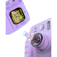 Nurton Çocuklar Için Anında Baskılı Kamera Hd Ekran 4 Rulo Kağıt 5 Kalem Set Hediyeli
