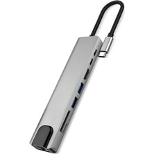 Nurton USB C Çoklu Port Adaptör HDMI USB Ethernet Sd Kart Hub