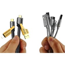 Nurton 4'ü 1 Arada USB Hızlı Şarj ve Veri Kablosu – 65W Güç Çoklu Bağlantı 1.2m