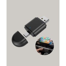 Nurton Kablosuz Carplay ve Android Auto Adaptörü – Usb-A & Type-C Girişli Akıllı Dönüştürücü