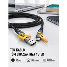 My Best Store Örgülü Tasarım 4’ü 1 Arada Usb-C Lightning Hızlı Şarj Kablosu