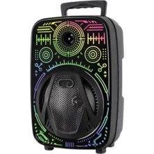 Nurton 8 Inç Taşınabilir Karaoke Hoparlör Mikrofonlu Rgb Işıklı Bluetooth Speaker