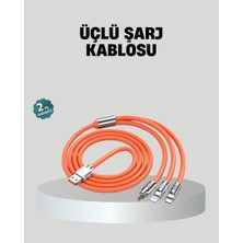 Nurton Üçlü Şarj Kablosu – Yüksek Hızlı Dayanıklı ve Uzun Ömürlü