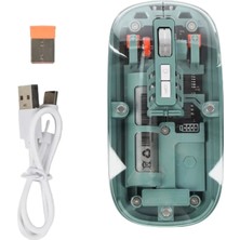 Nurton Bluetooth ve 2.4g USB Destekli Pilli Kablosuz Şeffaf Mouse Yeni Nesil