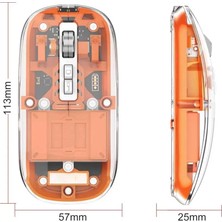 Nurton Mouse Fare Kablosuz Mouse Fare Şarjlı Bluetooth Sessiz 5 Tuşlu Şeffaf