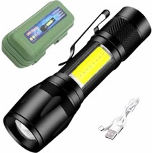 Nurton LED Lamba El Feneri Küçük Taşınabilir USB Şarjlı Acil Durum Lambası
