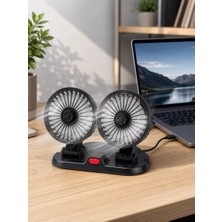 Nurton Çift Başlıklı Araç Içi USB Vantilatör Soğutucu Fan
