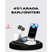 Nurton Apple Uyumlu Kablosuz Şarj Istasyonu 4 Cihaz Destekli ve Hızlı Şarjlı