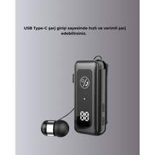Nurton Içi Sarılabilen Kablo ve Yaka Klipsli Bluetooth Kulaklık