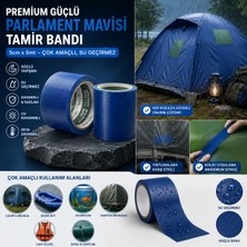 Eşya Dünyası 5m Çadır Tamir Bandı Su Geçirmez Tarpaulin Özel Sızıntı Tamir Bandı (Mavi)