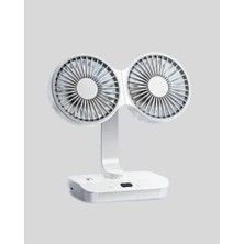 Nurton 720° Döner Çift Taraflı Masaüstü Vantilatör – USB Şarjlı Sessiz Fan