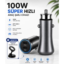 teknokutum 100W Süper Şarj Özellikli Araç Içi Çakmaklık  Portu 2 Port