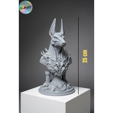 Glanart Hediyelik Masa Üstü Büyük 3 Boyutlu Anubisin Başı Figürü 1 Adet ( 3 D Filament )