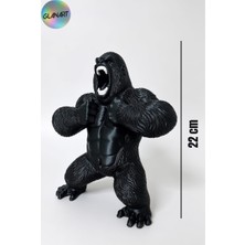 Glanart Hediyelik Masa Üstü Büyük 3 Boyutlu King Kong  Figürü 1 Adet ( 3 D Filament ) Siyah