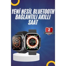 Marsilyan Yeni Model Akıllı Saat Ultra Smaart Watch Gümüş Kasa 45MM Titreşim