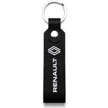 SAVEK Renault Logo Baskılı Siyah Suni Deri Anahtarlık