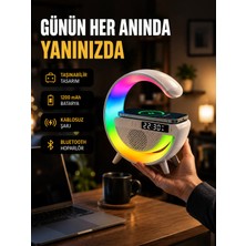 Mercora Tech Kablosuz Şarjlı LED Masa Lambası Çalar Saat ve Beyaz Gürültü Özellikli