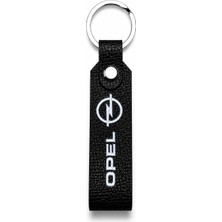 SAVEK Opel Logo Baskılı Siyah Suni Deri Anahtarlık