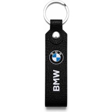 SAVEK Bmw Logo Baskılı Siyah Suni Deri Anahtarlık