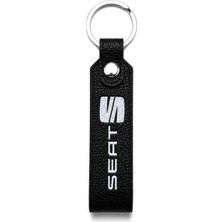 SAVEK Seat Logo Baskılı Siyah Suni Deri Anahtarlık