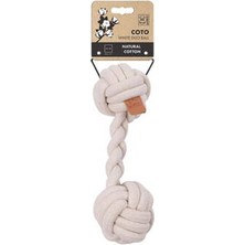 Bezos Beyaz Duo Ball Örgü Köpek Oyuncağı 28 cm
