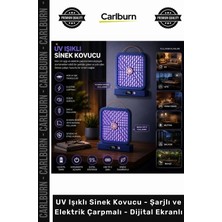 Carlburn Özel Üretim Sessiz Kamp Tipi Uv Işıklı Sinek Kovucu Şarjlı Elektrik Çarpmalı Dijital Ekranlı