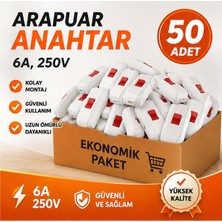 Joynext Arapuar Anahtar 6A 250V 50 Ad Kablolu Açma Kapama Anahtarı