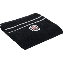 Brf Store Pmstore Taç Beşiktaş Arma Lisanslı DÜZ%100 Pamuk Yüz Havlusu, Siyah, 50X90 cm