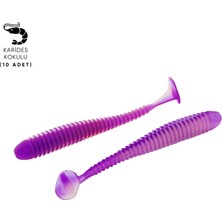 Fishack Silikon Kurt Yem - 4,2g 105MM - Turna/levrek Silikonu - 10 Adet - Mor/beyaz