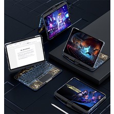 Bezos JP11 iPad Pro 11 (2022) Kılıf Vales Dönen Ledli Klavyeli Tablet Kılıfı - Siyah