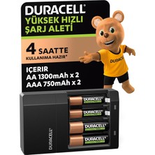 Brf Store Pmstore Duracell Cef 14 Pil Şarj Cihazı, 4 Saat (1 Adet) ve Şarj Edilebilir Aa ve Aaa Pil (2'şer Ade