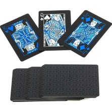 Brf Store Pmstore Spelt Iskambil Kağıdı Destesi Oyun Kartları Su Geçirmez Pvc Parlak Siyah Deste 8,7cm x 5,7cm