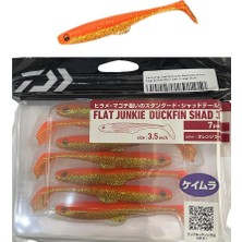 Daiwa Flat Junkie Duckfin Shad 3.5inch 9cm 5.2gr Silikon Yem 7 Adet Orange Gold