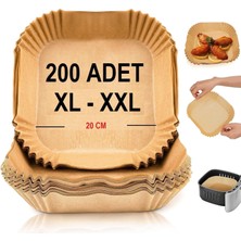 Brf Store Pmstore Baker Ticaret Airfryer Pişirme Kağıdı,xl-Xxl Büyük Boy, Kare, 200 Adet Hava Fritöz Parşömen