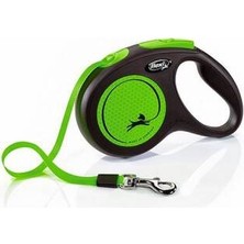 Bezos New Neon Otomatik Şerit Köpek Gezdirme Tasması Medium 5 mt Yeşil