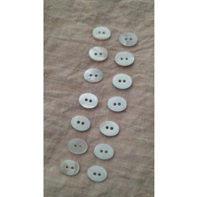 İleri Europe Doğal Trokas Hakiki Inci Midye Kabugu  Sedef  Düğme -8X12 mm 14 Adet