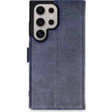 A-Luxe Newface Samsung Galaxy S24 Ultra Kılıf Trend S Plus Kapaklı Kılıf - Lacivert