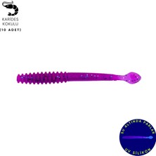 Silikon Kurt Yem - 2,2g 87MM - Fishack Wormix - 10 Adet - Uv - Purple