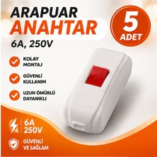 Joynext Arapuar Anahtar 6A 250V 5 Ad Kablolu Açma Kapama Anahtarı