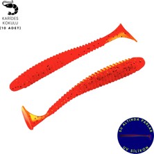 Fishack Silikon Kurt Yem - 4,2g 105MM - Turna/levrek Silikonu - 10 Adet - Turuncu/sarı