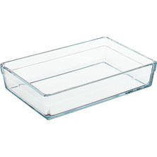 Brf Store Pmstore Paşabahçe Borcam Premium Dikdörtgen Tepsi, 20 cm x 29 Cm, Şeffaf, 2.5 Litre