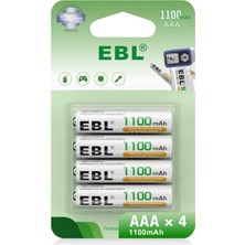 Brf Store Pmstore Ebl 1.2V Aaa Şarj Edilebilir Pil, 1100 Mah Ni-Mh Şarj Edilebilir Pil 1200 Tech, 4'lü Paket