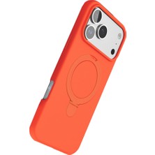 Bezos iPhone 17 Pro Regal Magsafe Standlı Kapak - Turuncu